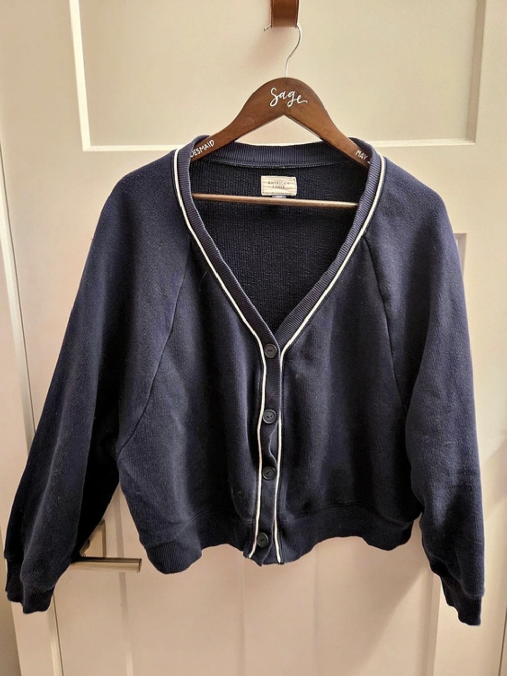 American Eagle Cardigan in Blue Size Large